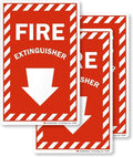 SmartSign Fire Extinguisher Label with Down Arrow | 4" x 6" 3M Engineer Grade Reflective, Pack of 3, Made in USA
