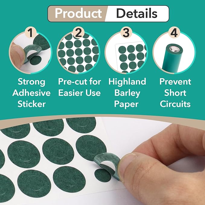600 Pcs 21700 Lithium Battery Insulator Ring Self-Adhesive Insulating Paper Adhesive with Adhesive Backing (Green)