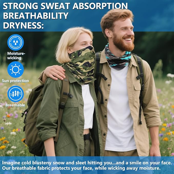 Cooling Neck Gaiter for Men Women UV Protection Face Mask Neck Cover Fishing Bandanas balaclava