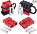 Anderson Connector 4 Pcs, 50 Amp 12-36v Battery Quick Connect/Disconnect Plug Kit, Connectors for 6 to 12 Gauge Cables, for Car Bike ATV Winches Lifts Motors More,SB50 Red