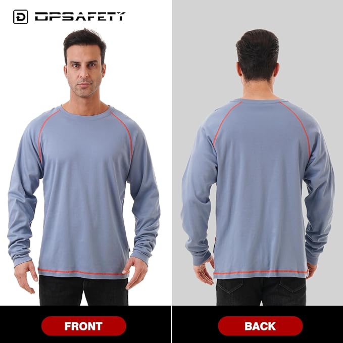 FR Shirt 6 oz Hi Vis Fire Resistant Flame Resistant Shirts for Men,Welding Shirt Cotton CAT2 Long-Sleeved Shirts