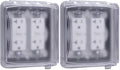 TayMac MM1410C 55-in-1 Configurations 2-Gang, Vertical Weatherproof Plastic Flat Cover, Clear (Pack of 2)