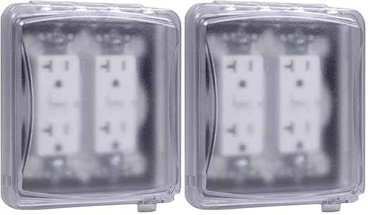TayMac MM1410C 55-in-1 Configurations 2-Gang, Vertical Weatherproof Plastic Flat Cover, Clear (Pack of 2)