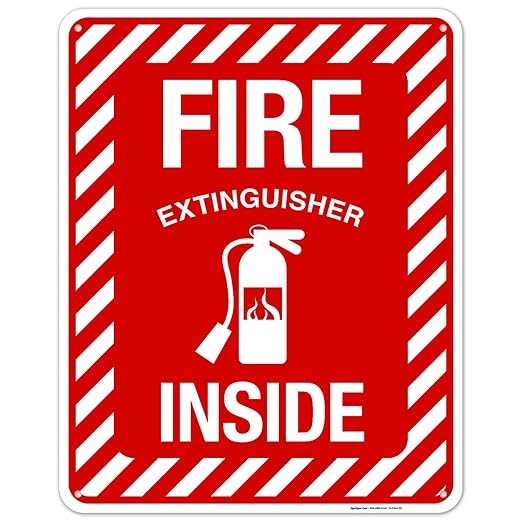 Fire Extinguisher Inside Sign, Fire Safety Sign, 24x30 Inches, 55 mil Thick HDPS (high Density polystyrene), Made in USA