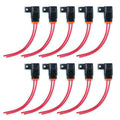 partsPTT IP67 Waterproof in-Line ATO/ATC Blade Fuse Holder 30A with Cover, 12 AWG Wire, Automotive & Marine for Small Boats, Fishing Boats, Speedboats, Outboard Circuits (10 Pack)