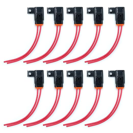 partsPTT IP67 Waterproof in-Line ATO/ATC Blade Fuse Holder 30A with Cover, 12 AWG Wire, Automotive & Marine for Small Boats, Fishing Boats, Speedboats, Outboard Circuits (10 Pack)