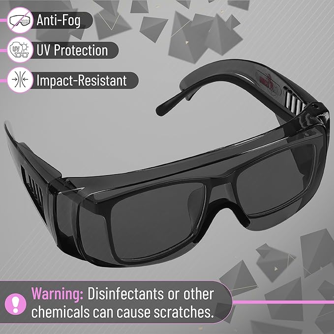 UNCO- Safety Goggles Over Glasses, Protective Goggles, Anti Fog, Work, Safety Glasses Over