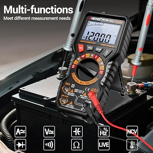 ANENG Multimeter,TRMS 20000 Counts Magnetic Digital Tester with High Resolution Auto Ranging MAX/MIN Voltmeter Measures AC/DC Voltage,Current,Resistance,Capacitance, NCV,Data Hold Amp for Automotive