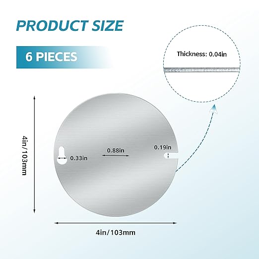 10pack 4 Inch Round Cover Plate Fits Standard Flat 4-Inch Round Electrical Box for Wall or Ceiling Junction Box Cover