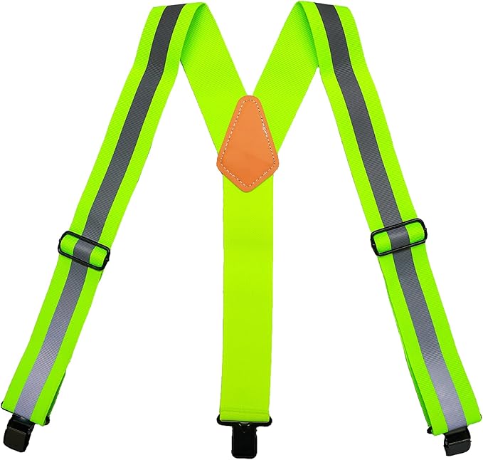MELOTOUGH Reflective Safety Suspenders|Work Suspenders with Hi Viz Reflective Strip Hold Up Tool Belt Suspenders
