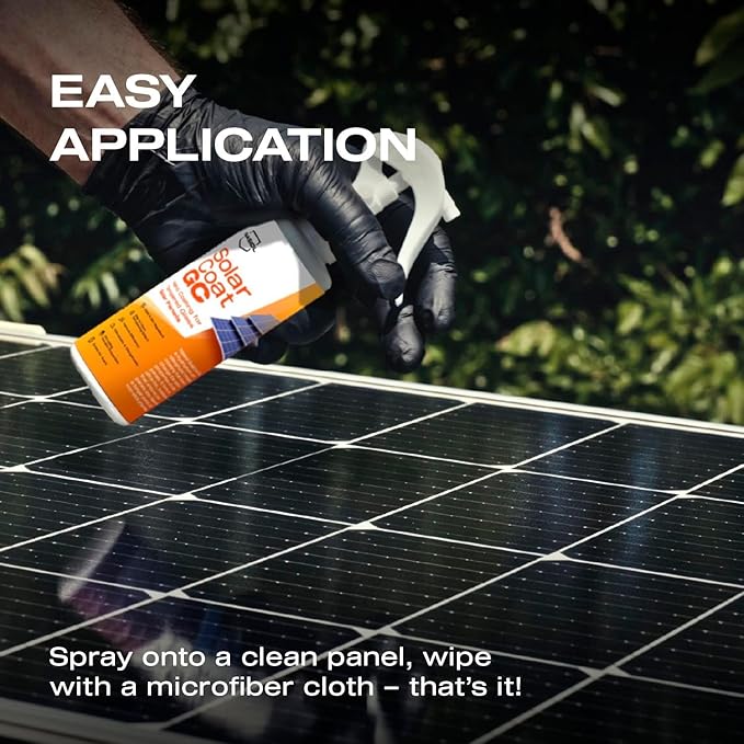 Nasiol SolarCoat GC Advanced Nano Coating for Tempered Glass Solar Panels, Increases Efficiency, Provides Dirt Repellency and Self Clean PV Coating- 5.07FlOz