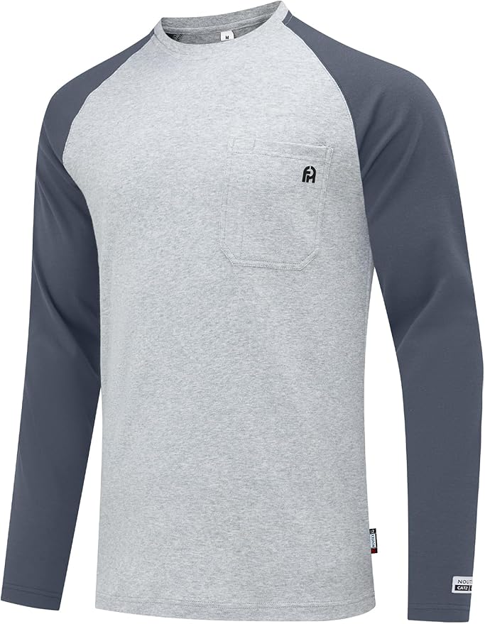 FR Shirts for Men Lightweight Fire Resistant Shirts 5.5oz for Men Long Sleeve NFPA2112/CAT2