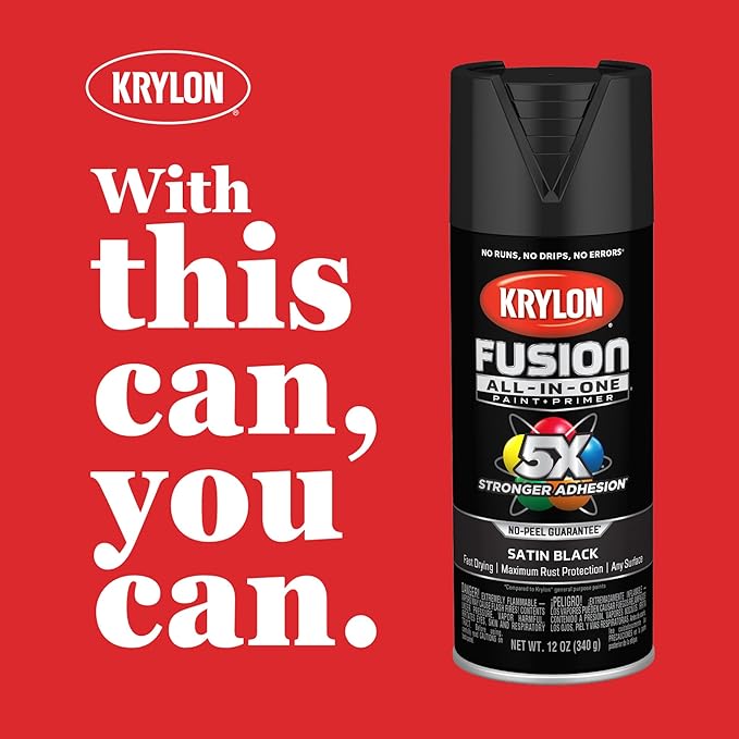 Krylon Fusion All-In-One Adhesive Spray Paint for Indoor/Outdoor Use, 12 oz, Spanish Moss