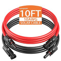 10AWG Solar Extension Cable with Pair of Connectors Solar Panel Adaptor Kit Tool, Solar Panel Extension Cable,10 Gauge Wire,Red and Black(10FT Red + 10FT Black)