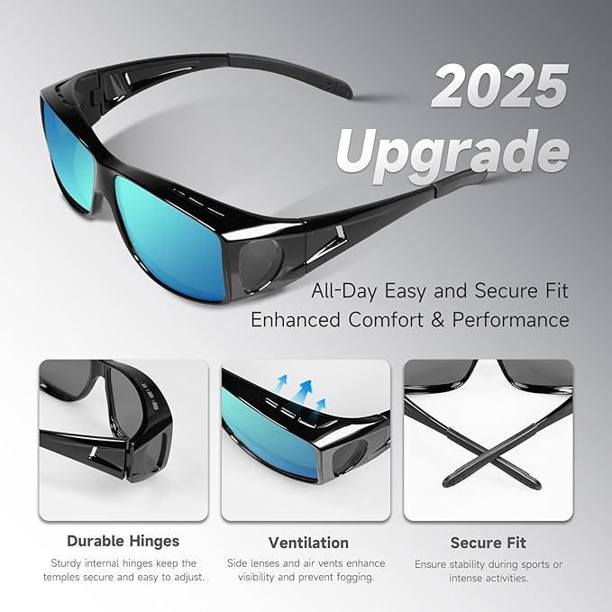 Night Driving Glasses Night Vision Glasses Fit Over Glasses Polarized Anti-Glare UV400 Gift for Men Women