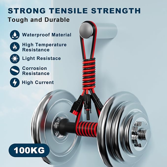 Solar to Anderson Extension Cable 10AWG Solar Connector for RV Foldable Solar Panel, Portable Power Station, Solar Generator(60FT)
