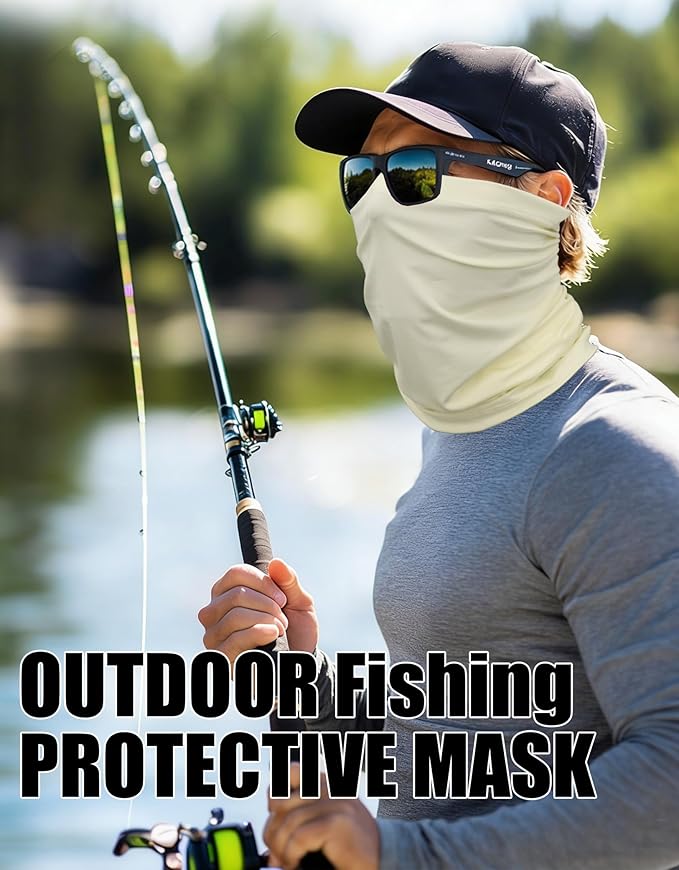 JHYWELL Cooling Neck Gaiter Face Mask, UV Protection Masks Gator, Windproof Bandana for Skiing, Fishing, Hiking, Cycling