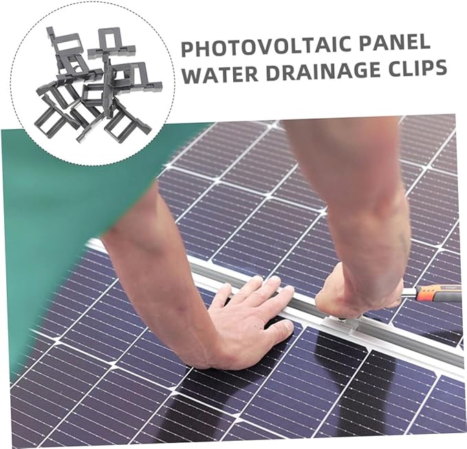 12pcs Solar Panel Water Guide Clips for Efficient Drainage and Cleaning Durable Solar Panel Maintenance Clamps Fit for Photovoltaic Modules