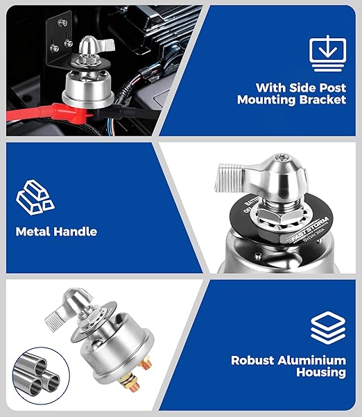 12-48V Master Battery Disconnect Switch, On/Off High Current 300A Battery Power Cutoff Isolator Killer Switch with Face Plate for Car Vehicle RV Truck Boat ATV