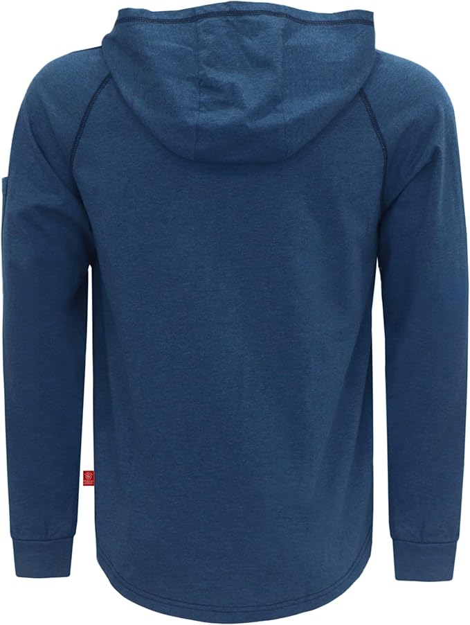 BOCOMAL FR Hooded T Shirts Heather Series 6oz Flame Resistant NFPA2112 CAT2 Fire Retardant Hoodies Work Shirt