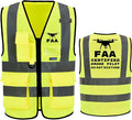 Reflective Security Safety Vests Heavy Duty with 7 Pockets and Front Zipper