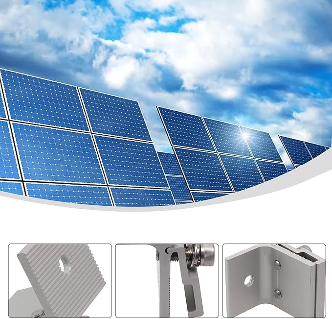 Standing Seam Roof Clamps Aluminum Standing Seam Clamp for Solar Panel Mounting Roof Seam Clamp Sheet Metal Bracket for Heat Cable, Rain Deflector, Snow Guard Attachment, 45x52mm(4pcs)