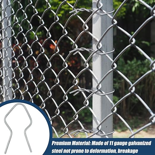 Hicarer 200 Pcs T Post Clips Metal Wire Fence Clips Galvanized Steel Tie Ez Twist Preformed Fencing Clip 11 Gauge Fence Ties Convenient Fast Installation Pre-Cut Fence Ties for T-Posts/u-Posts