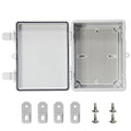 Outdoor Electrical Junction Box Waterproof ABS Plastic Electrical Box with Latch with Mounting Plate Gray Cover 8.6"x6.6"x4.3"