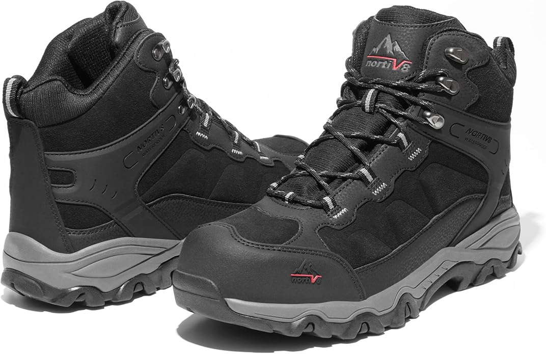 NORTIV 8 Waterproof Steel Toe Boots for Men Slip Resistant Safety Industrial Boots Paladin-Steel