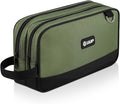 12 Inch Small Tool Bag, Zipper Tool Pouch Two Compartments Heavy Duty, Utility ToolBag with Carrying Handle D-Rings, Tools Storage Organizer for Electrician Mechanic, Gift for Men Dad,Green