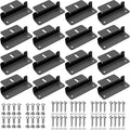 Anbte 16PCS Solar Panel Mounting Z Brackets, Aluminum Solar Panel Mounting Bracket 304 Stainless Steel Screws, Stable, Rust - Resistant, Easy Install for Roof, RV, Boat, Yacht, Black