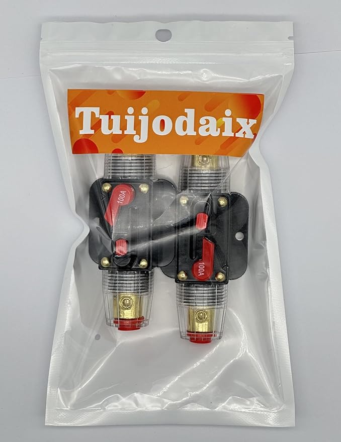 2 Piece 50A Circuit Breaker 12V with Manual Reset,50 amp Inline Fuse 0-8 Gauge for Car Audio Marine Boat Stereo Switch Inverter Replace Fuses