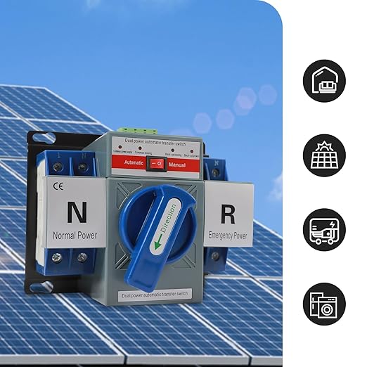 Dual Power Automatic Transfer Switch 2P 63A ATS Dual Power Generator Changeover Switch 110V Mini Electrical Selector Switches