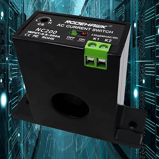 AC Current Sensing Switch 0-200A Normally Closed Current Sensor Monitoring Relay (NC200)