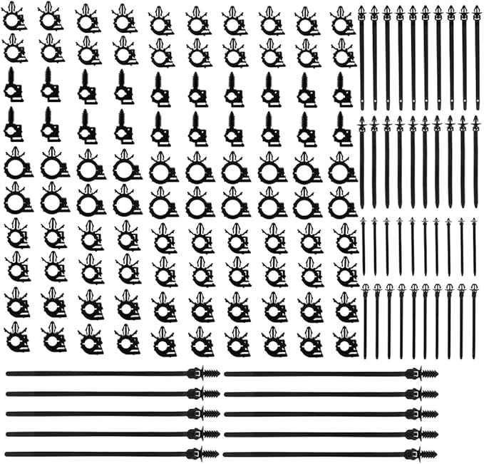 BELOMI Car Wire Loom Clips, Automotive Push Mount Cable Zip Tie, 150 Pcs Auto Wire Loom Routing Clip Assortment, Wiring Harness Clip and Fastener, Replacement Parts for Cars Boat Trailer