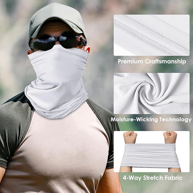 Achiou Neck Gaiter Face Cover Scarf, UV Protection Mask for Men and Women,Soft Windproof, Hiking Cycling Running
