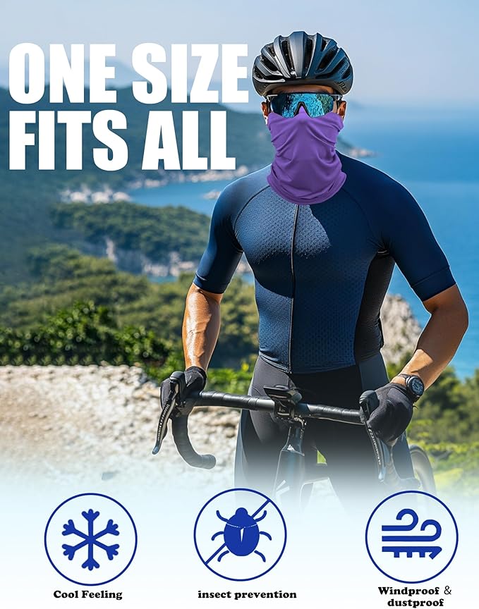 JHYWELL Cooling Neck Gaiter Face Mask, UV Protection Masks Gator, Windproof Bandana for Skiing, Fishing, Hiking, Cycling