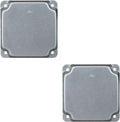 4 Inch No Hole Electrical Box Square Exposed Work Cover, Electrical Box Junction Box Cover for 4 x 4 Inch Metal Receptacle Electrical Box（pack of 2)
