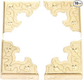 dophee 10Pcs Metal Decorative Corner Protectors, Vintage Style Edge Safety Guards Covers for Picture Frame Jewelry Box Gift Box Wooden Case Cabinet Furniture, Gold 0.98"x0.98"x0.35"