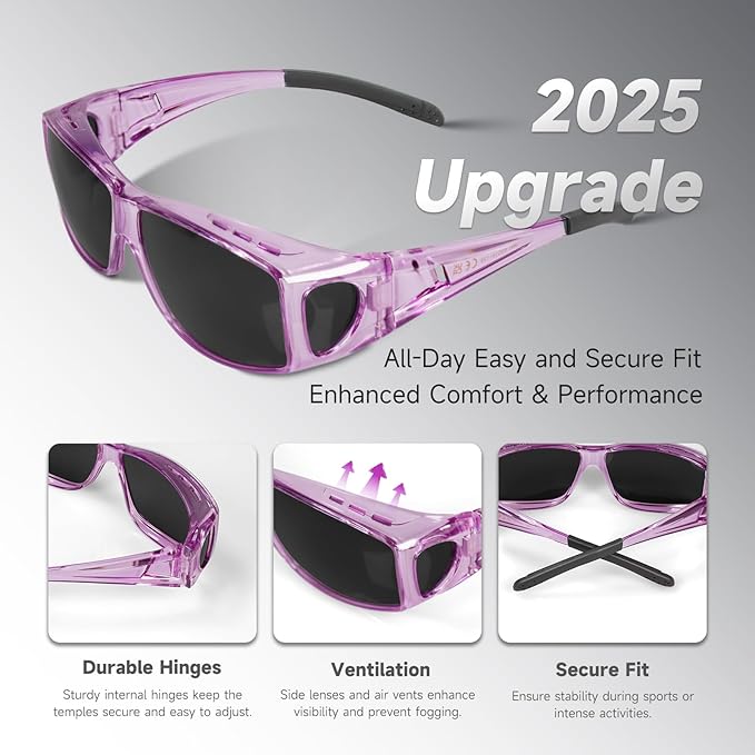 Night Driving Glasses Night Vision Glasses Fit Over Glasses Polarized Anti-Glare UV400 Gift for Men Women
