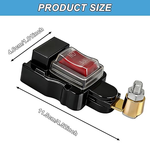 Car Battery Power Cut-Off Switch Breaker, Stable Transmission Pure Copper High Conductivity Disconnect Switch Smart Car Battery Disconnect Switch 12v-24v for Boat Rv Car Truck Supplies