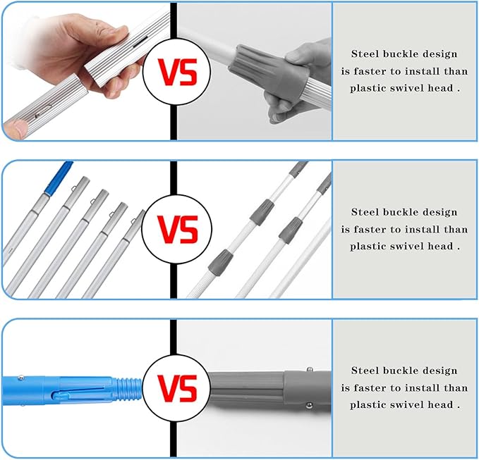 35FT Water Fed Pole Kit Adjustable Solar Panel Cleaning Kit Cleaner Tool for Window Glass Roof Outdoor Glass Brush Window Washing Equipment (35FT)