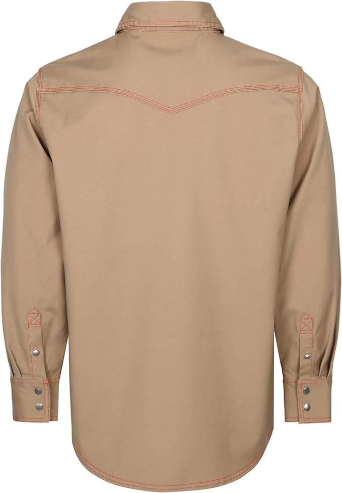 BOCOMAL FR Welding Shirts Heavyweight Stretch Canvas Snaps Down Reinforced Stitching Western Style Fire Resistant Jackets