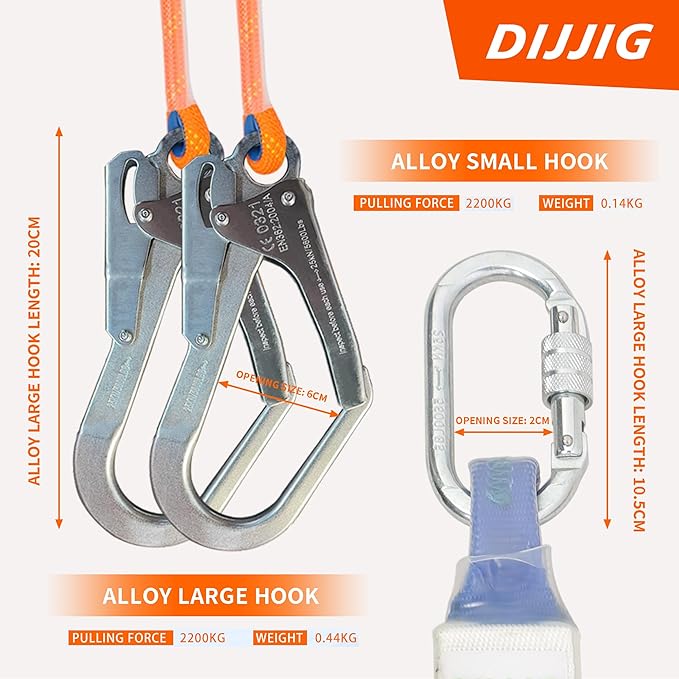 Safety Harness Fall Protection Kit with Shock Absorbing Lanyard & Suspension Trauma Safety Straps Upgrade Quick Buckles, Roofing Harness Construction Harness Para Construccion ANSI Compliant Orange