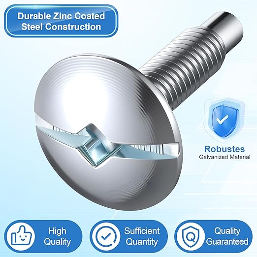 9 Pack Electrical Panel Screws for Square D Load Center, Zinc Coated Breaker Box Cover Screws, 1/4-Inch Thread Size Compatible with Siemens & Murray, QO & Homeline Panels Screw (Silver)