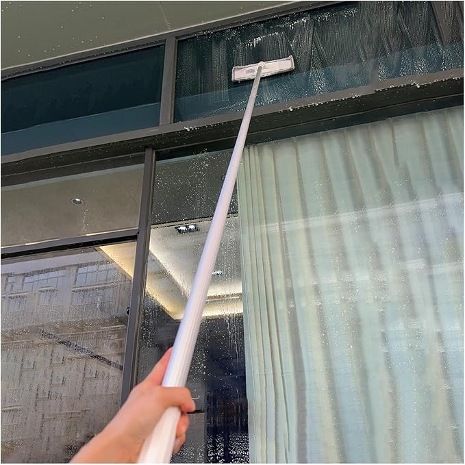 Extendable Window Cleaner Tool for Solar Panel, Outdoor Window Washing Kit 1.4 3.4 5 7 9 10 M Length, Window Squeegee with Extension Pole for Hard to Reach Outs,L 10M/33FT