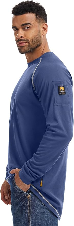 WORKWEYA FR Shirts for Men 5.5OZ Light Weight Welding Flame Resistant Shirts NFPA2112 CAT2