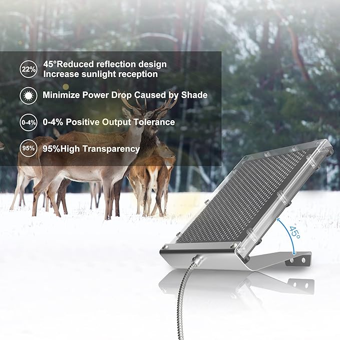 POWOXI Solar Panel for Deer Feeder 6V 1.5W Waterproof Solar Battery Charger with Mounting Bracket Alligator Clip Game Feeders Solar Panel 6 Volt (Pack of 2)