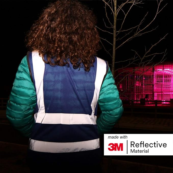 Salzmann Mesh Multi-Pocket Working Vest - Reflective Vest - Made with 3M Reflective Material