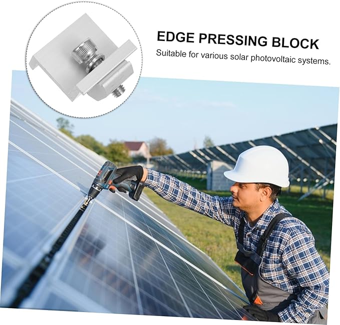 12pcs Metal Solar Panel Rack Clips Outdoor Solar Panel Fixed Buckle Unique Design for Easy Installation Mid End Clamps for Photovoltaic Systems